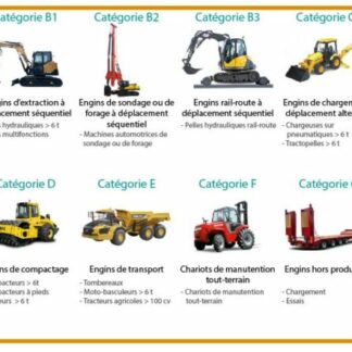autorisation de conduite engin de chantier R482" catégories A,B,C,D,E,F,G" recyclage